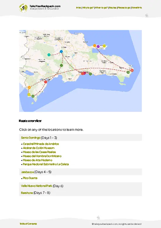 example page 4 from our offline Travel Guide for Dominican Republic